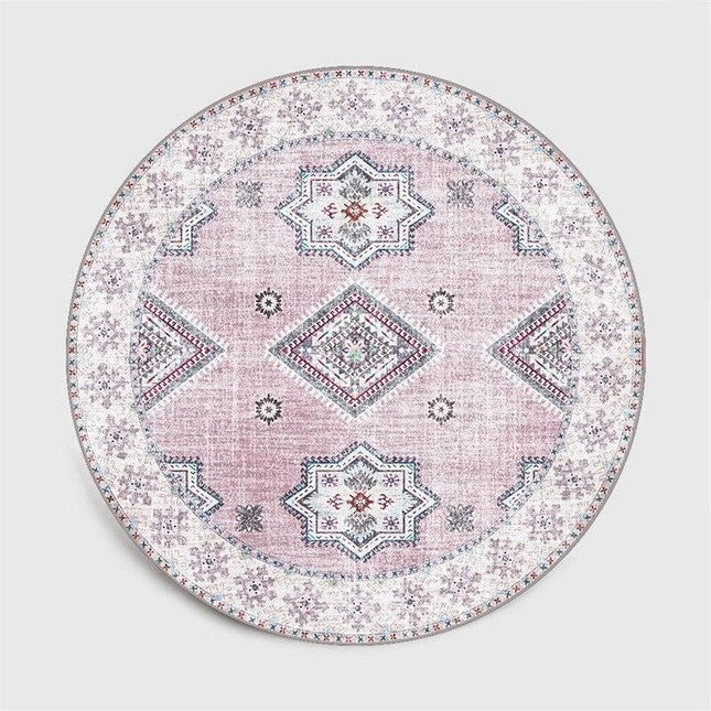 Rond vloerkleed in poederroze
