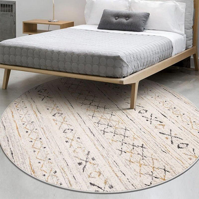 Rond vloerkleed in Berber stijl