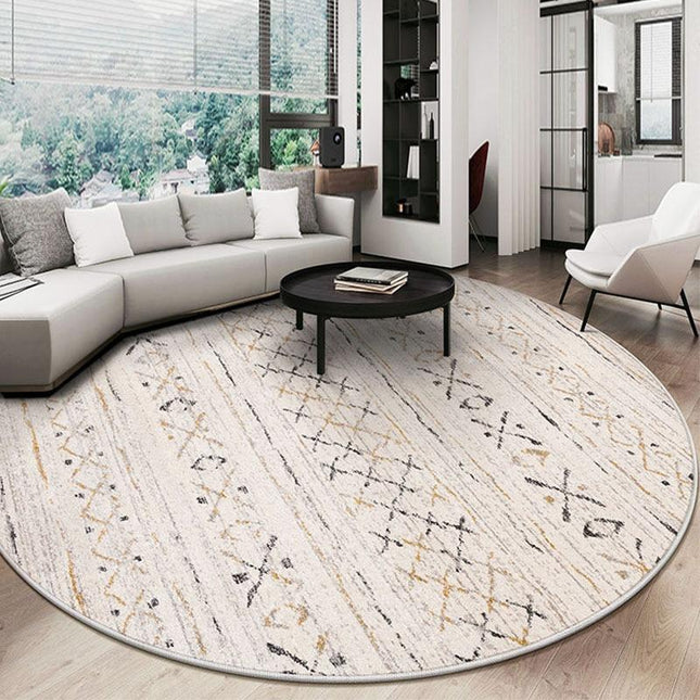 Rond vloerkleed in Berber stijl