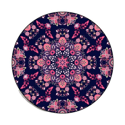 Rond vloerkleed roze en paars