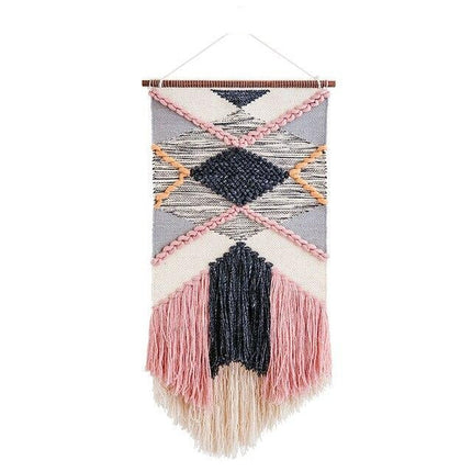 Geweven wandkleed met roze design