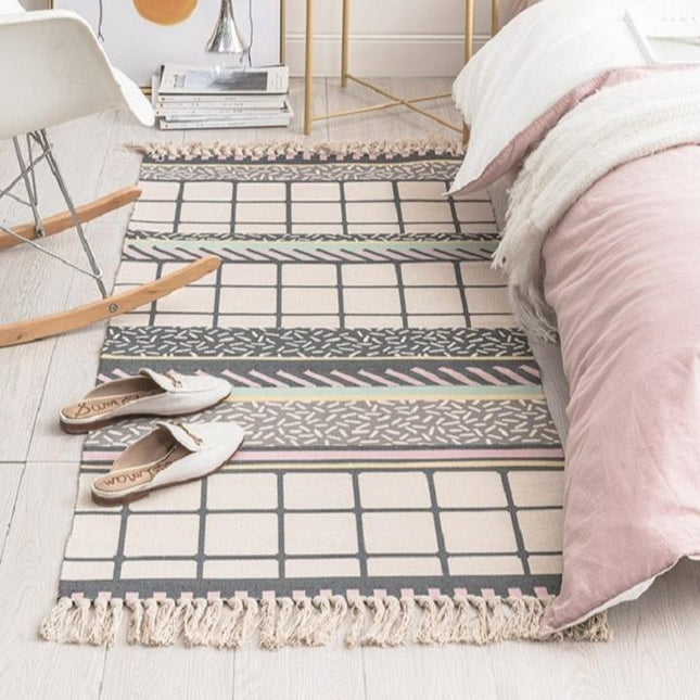 Vloerkleed poederroze en beige