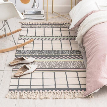 Vloerkleed poederroze en beige