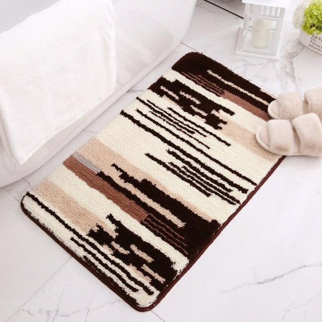 Badmat met strepen beige en bruin