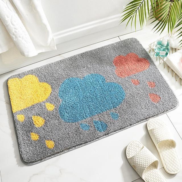 Badkamermat met gekleurde wolken patroon