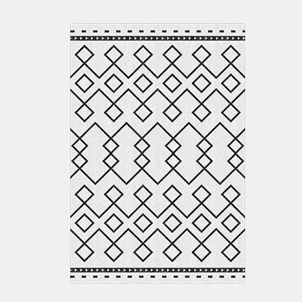 Scandinavisch vloerkleed zwart wit geometrisch