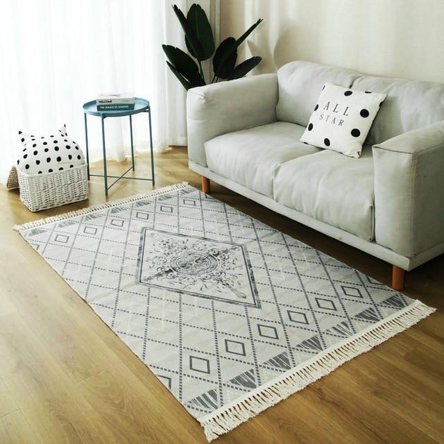 Vloerkleed in boho stijl geometrisch