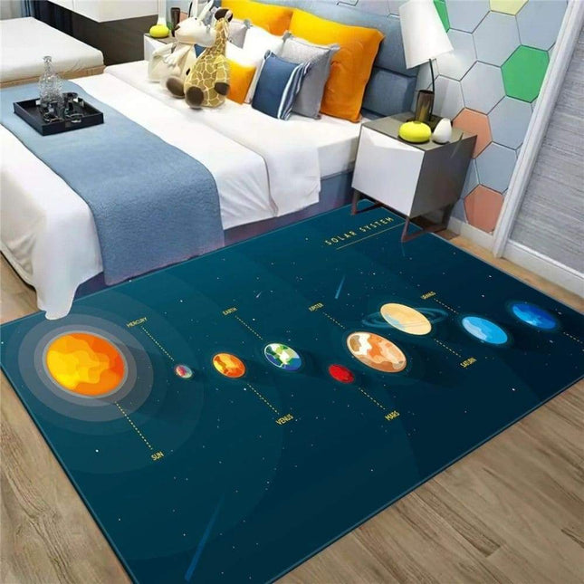 Educatief vloerkleed met het zonnestelsel