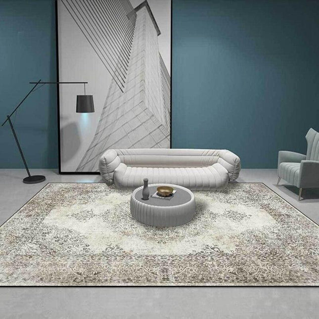 Ecru vintage vloerkleed voor woonkamer