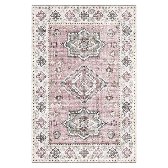Vintage vloerkleed in roze en grijs