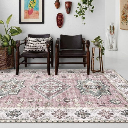 Vintage vloerkleed in roze en grijs