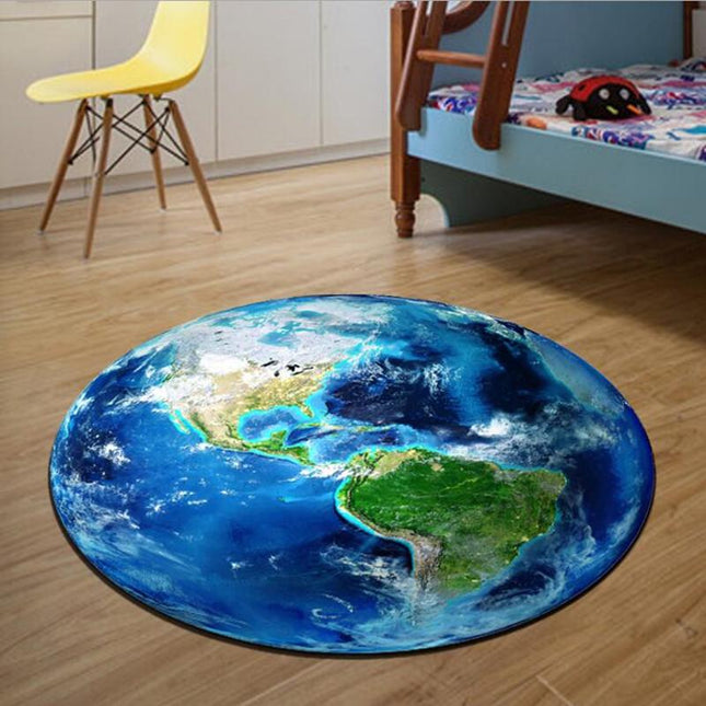 Rond kindervloerkleed planeet Aarde